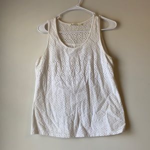 White Embroidered Tank